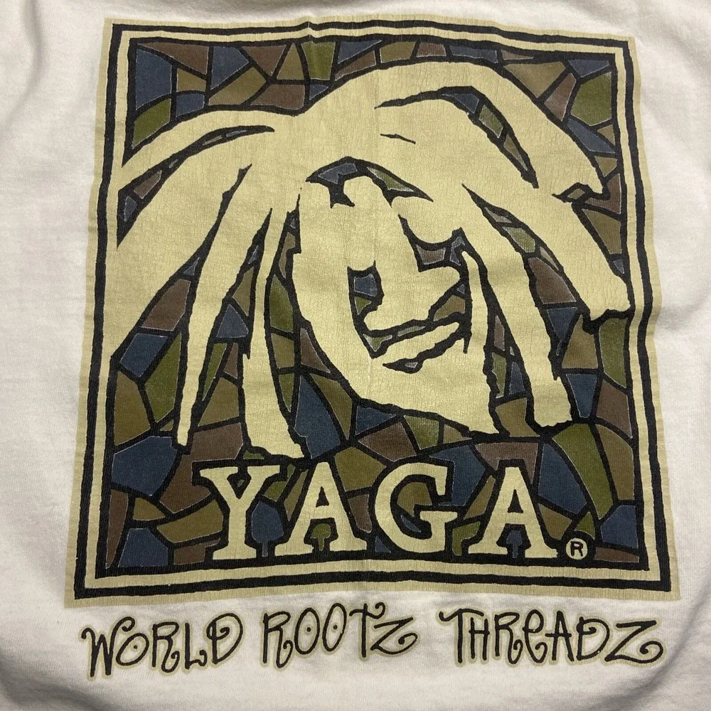 Vintage Yaga Shirt Single Stitch Mens M 90s Rasta Surf Skate Hippie USA